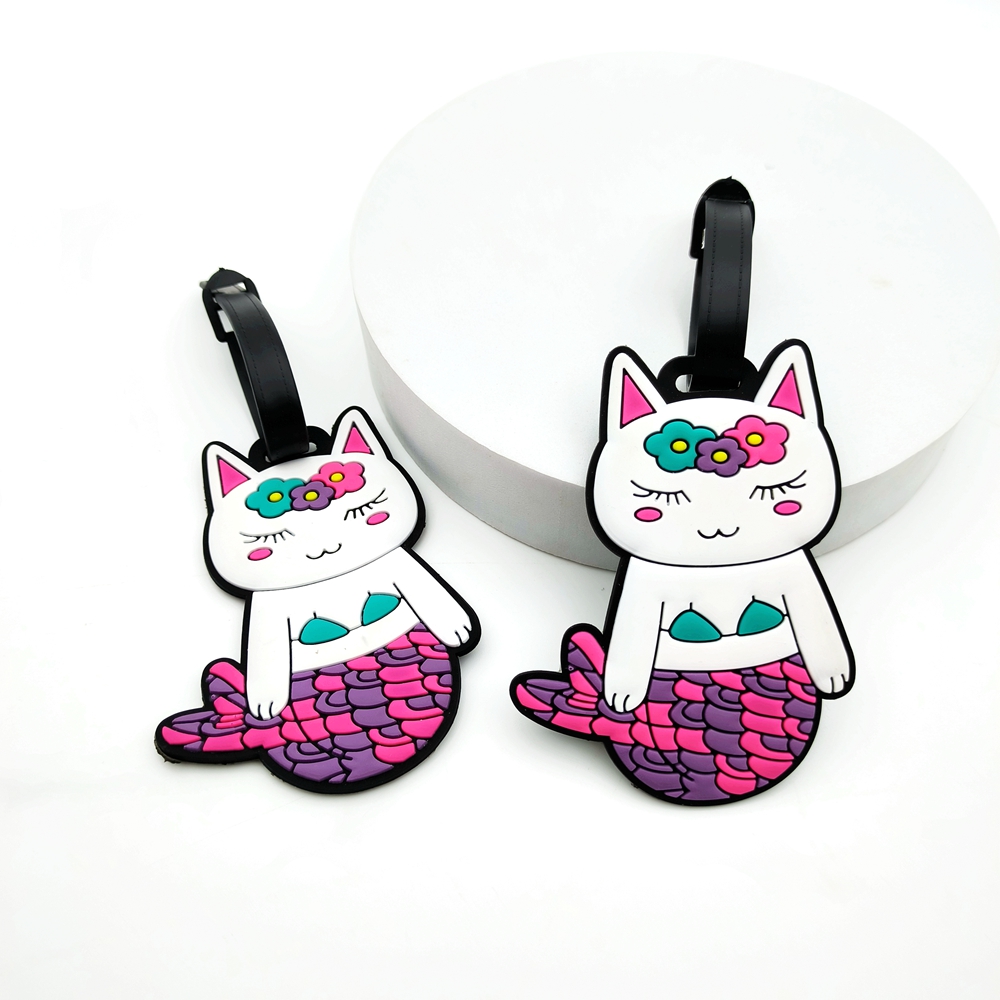 Travel Accessories Logo - 1PC/2PCS Cute Kitten Mermaid Luggage Tag