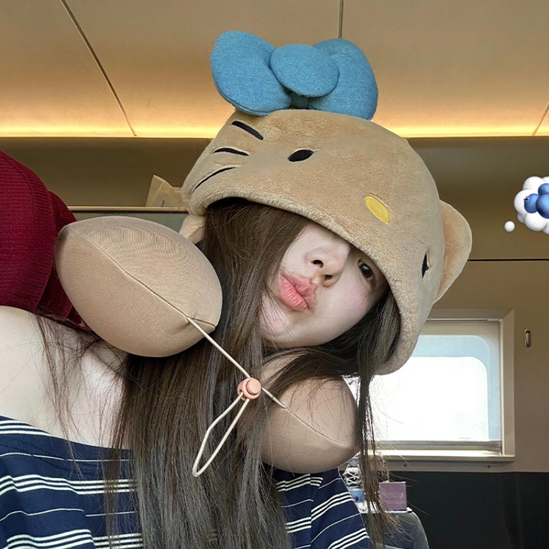 Travel Accessories Uk - Hello Kitty Hooded Pillow Neck Protector