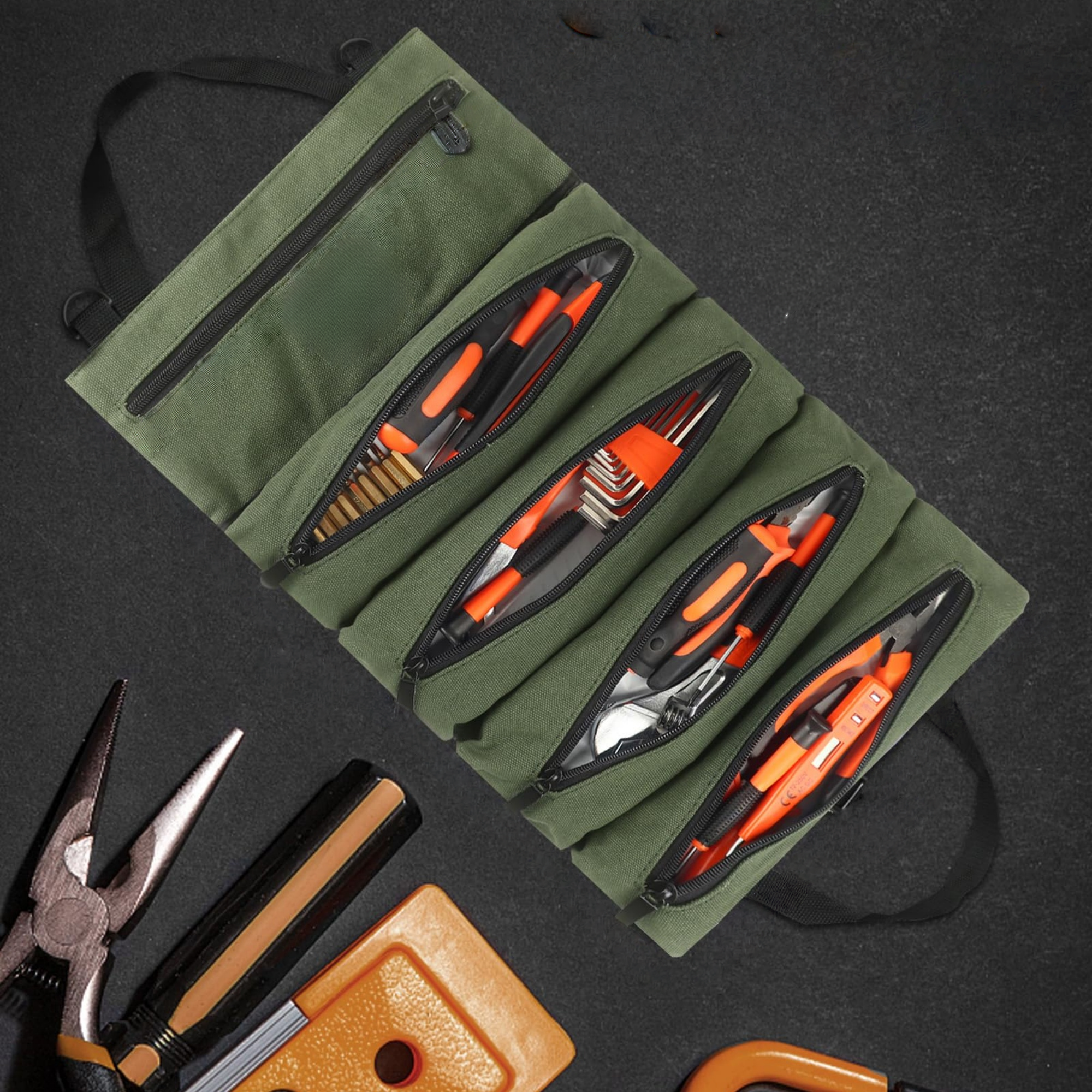 Canvas Tool Roll Up Pouch - He - Travel Router Accessories incelemesi ve fiyatı