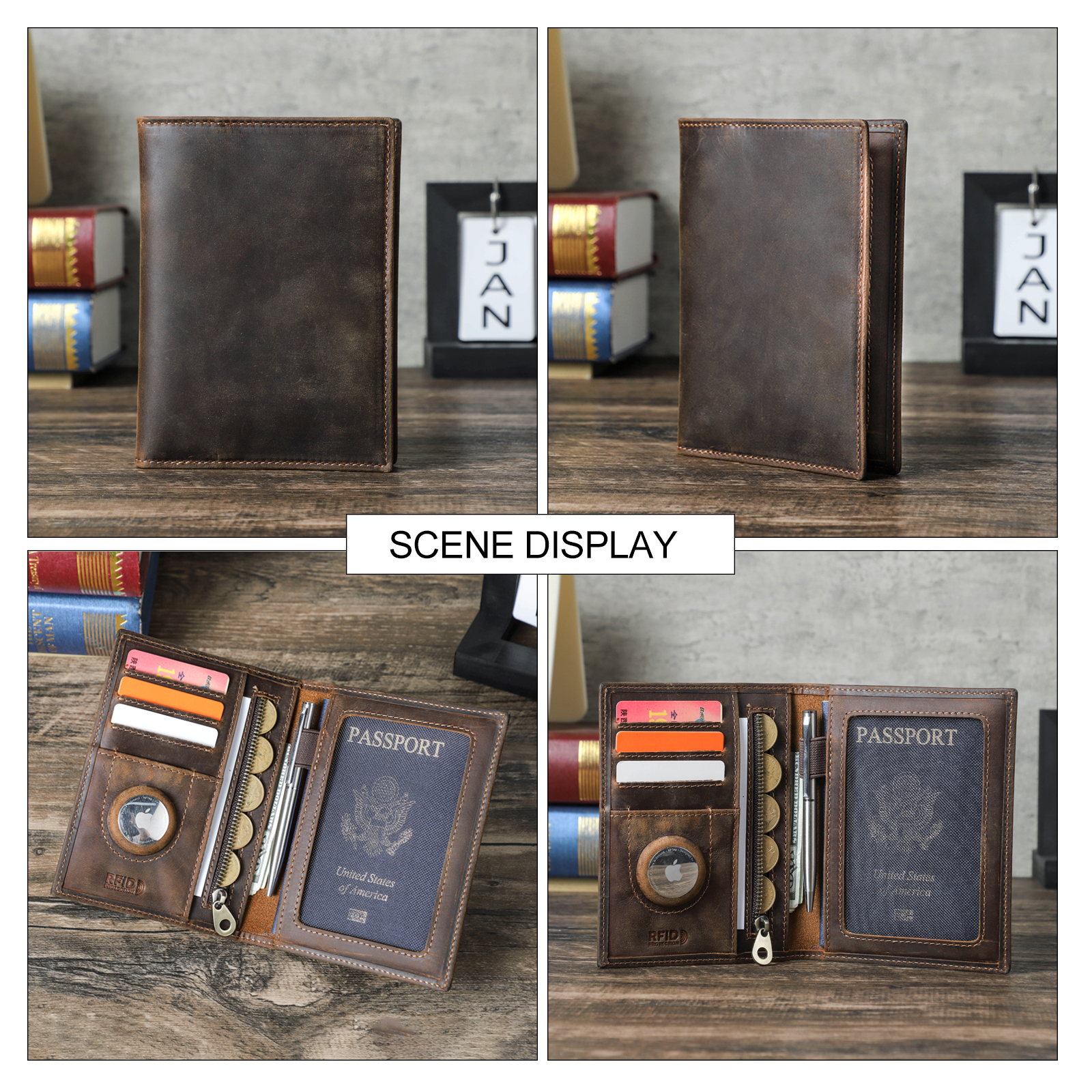 Genuine Cow Leather Passport H - Travel Accessories Rfid incelemesi ve fiyatı