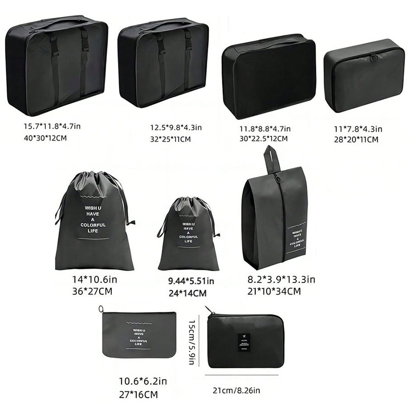 9Pcs Travel Organizer Bags Sui - Travel Accessories Needed incelemesi ve fiyatı